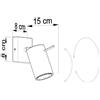 Applique in Acciaio Orientabile da Parete RING GU10 Grigia da interno Grigio