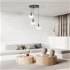 Lampadario a Sospensione COSMO 3 BLACK TRANSPARENT PREMIUM