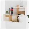LBSIGN Mensola A Parete Design Moderno 97x20x60H Bianco E Rovere Lagomood