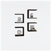 LBSIGN Set 4 Mensole A Parete Design Moderno Rovere Scuro Effetto Legno Base