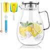 HEFTMAN Caraffa in Vetro 2 Litri con Coperchio - Brocca Acqua Vetro  Borosilicato Resistente al Calore, Caraffa Vetro per Acqua Calda e Fredda,  Caffè, Latte, Succo Di Frutta, Limonata : : Casa