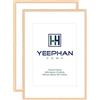 YEEPHAN Set di 2 cornici per foto in legno di quercia A3, colore legno naturale, 42 x 29,7 cm, con supporto per cornici da 18 x 24 cm, cornice per certificato o poster per montaggio a parete