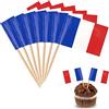 YXHZVON Francia Bandiera Stuzzicadenti, 100 Pezzi Cocktail Stick Bandiere Mini Bandiera Cupcake Toppers Stick per Festa Cibo Torta Frutta Piatti Festa Pub Decorazione