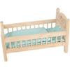 Small Foot 9601 Lettino per bambole small foot in legno naturale, accessori per mobili delle bambole, cuscino e coperta inclusi, dai 3 anni