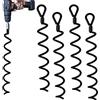 Jayzod Kit di ancoraggio per capannone a spirale da 40,5 cm, tende, tettoie, capannoni, porte auto, set di altalene, confezione da 4, adattatore non incluso