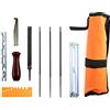 QWORK® Affilatura per motosega kit, lime rotonde da 4.0, 4.8, 5.5 mm, lima piatta, impugnatura, spessore misuratore ,supporto guida per limatura e borsa per attrezzi,10 Pezzi