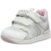Geox B Rishon Girl A, Primi Passi Bimba 0-24, Bianco/Argento (White/Silver), 25 EU