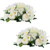 Inweder Fiori Finti per Centrotavola Matrimonio - 2 Pezzi Fiori Artificiali Bianco per Centrotavola Nozze Peonia di Seta con Base in Plastica Fiori Finti per Decorazioni Casa Anniversario Della Festa