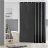 Furlinic Tende Doccia Anti-Muffa Tessuto in Poliestere, Grigio scuro Tende Doccia Impermeabile &Lavabile,Tenda Vasca da Bagno con 12 Ganci Tenda doccia-180x200cm.