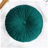 NatureMan Cuscino rotondo in velluto a forma di zucca, 35 cm, verde scuro, adatto per soggiorno, divano, letto, pavimento