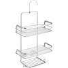 Metaltex serie Viva! - Mensola rettangolare per doccia a 3 ripiani con gancio - (404812)