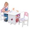 KidKraft Cuore Set Tavolo con 2 Sedie in Legno, Tavolino con Contenitori, Mobili per Camera da Letto e Sala Giochi per Bambini, 26913