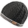 Black Crevice Berretto da Uomo dal Design a Righe I Berretto a Maglia in Taglia Unica di Stile I Fodera in Pile caldissima I Linea Aderente I Berretti Invernali da Uomo in Diversi Colori