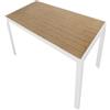 Tavolo Da Esterno In Alluminio Piano Effetto Legno 90x180x74H Teak Bianco