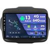 Generic 9 Android 10 Autoradio Stereo per Jeep Renegade 2015-2019 GPS 2 Din-Free Kamera Carplay-Supporto DAB/Lenkrad Steuerung/WiFi/Bluetooth/Mirrorlink/RDS/USB (4G + 64G)