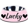 Generic Ciotole per cani personalizzate tipo separato Design ciotola per gatti personalizzato per animali domestici cane gatto nome cibo ciotola per acqua inferiore antiscivolo ciotola per cuccioli(rosa）