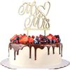 SwirlColor Mr and Mrs Cake Topper, decorazione per torte nuziali in legno naturale per matrimonio, fidanzamento, festa di compleanno