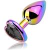 Roluck Plug Anali in Metallo Plug Anale Set Di Trainer Anale Lusso Colorato Cuore Forma Gioiello Anale Giocattoli Del Sesso per Le Donne Uomini Coppie (Nero, S)