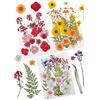 Cinvo 54 veri fiori e foglie secche pressati, naturali, essiccati, petali verdi, con clip per candele, resina, gioielli, sapone, unghie, ciondoli, custodia per cellulare, artigianato, fiori,