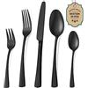 Set Posate 24 Pezzi Bestdin - Acciaio Inox Nero Opaco, Per 6 Persone, Lavabile In Lavastoviglie - Foto 5