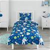 Bloomsbury Mill - Set biancheria da letto per bambini - Lo Spazio Esterno, Pianeti e Razzi - Set Copripiumino Lettino e federa per Ragazzi e Ragazee - Lenzuola Culla per junior e bambino 120 x 150cm