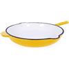 Echtwerk Padella in ghisa con rivestimento smaltato, padella in ghisa, con due manici e beccuccio, adatta per forni, barbecue, induzione, Ø 26,5 cm, colore giallo