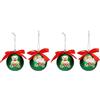 THUN - Natale 2022 - Set di 4 Palline per Albero di Natale Decorate, in Versione Verde - Idea Regalo Natale 2022 - PS; 100% Poliestere - Ø 6 cm