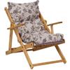 LIBEROSHOPPING.eu - LA TUA CASA IN UN CL Poltrona Pieghevole sdraio in legno Abete 3 Posizioni Cuscino tessuto Imbottito per soggiorno giardino made in italy - RELAX (Fiore)