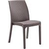 Totò Piccinni Sedia VIRGINIA in Resina Simil Rattan effetto realistco, impilabile per bar ristorante casa giardino (Senza Braccioli, Tortora, 2 Pz)