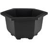 Vaso Cinese esagonale in plastica nera per bonsai e cactus 12x12x8 cm - PL15V