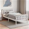 Vida Designs Milan Letto Singolo, Struttura in Legno di Pino Massello, Testiera e Mobili per Camera da Letto, Colore: Bianco e Pino