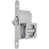 bricoleva.it Kit Serratura Porta Scorrevole Rosetta Quadrata Con Nottolino, Maniglia con Serratura per Porta Scorrevole (Colore Cromo Lucido)
