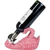 BRUBAKER Portabottiglie di vino con fenicottero assetato - Portabottiglie - Portabottiglie divertente - Rosa uccello decorativo figura dipinta a mano Bar accessori vino - divertente decorazione regalo