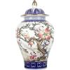 fanquare Vaso Jingdezhen Vintage Pastello, Vaso in Porcellana con Motivo Pesca, Grande Vaso Cinese in Stile Ming, Altezza 25 cm