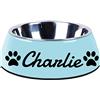 Generic Ciotole per cani personalizzate tipo separato Design ciotola per gatti personalizzato per animali domestici cane gatto nome cibo ciotola per acqua inferiore antiscivolo ciotola per cuccioli(blu）