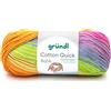 120 Gründl Lana Cotton Quick Batik - filato per maglia e uncinetto, filato sfumato, 100% cotone, certificato OEKO-TEX, 100g/260m, ferri: 3-4, 5x100g - Arancione-Verde-Blu-Viola