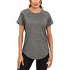 Wayleb Maglietta Sportiva Donna Fitness MagliettaTraspirante con Scollo a V Manica Corta Camicie Yoga Magliette T Shirts per Corsa Allenamento B-Blu,S