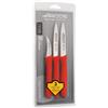 Arcos Set di Coltelli per Sbucciare in Acciaio Inossidabile, Manico Ergonomico in Polipropilene per Frutta, Verdura e Tuberi (Rosso) Serie Nova