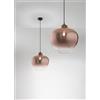 Perenz Illumina Sospensione vetro rame specchiato sfumato + nero opaco Bowl 1 luce attacco E27 d.36,5cm