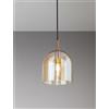 Perenz Illumina Sospensione in metallo e vetro ambra specchiato Coro attacco E14 d.16cm