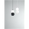 Perenz Illumina Sospensione in vetro opale Binario biemissione sfera vetro + sfera metallo LED 20W 3000K 1400Lm bianco opaco cavo tessuto bianco