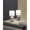 Perenz Illumina PROVENZA Lampada da tavolo in ceramica bianca disegno in rilievo con paralume bianco attacco E14