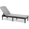 Keter Sunlounger Lettino Prendisole Jaipur, Grafite con Cuscini Grigi