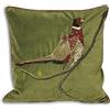 Paoletti - Copricuscino in Velluto con Immagine di Fagiano, 45 x 45 cm, Verde