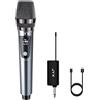 JYX Microfono Wireless UHF Professionale - Karaoke UHF Senza Fili Microfono Dinamico con Ricevitore, 24m di Portata, Sistema Ricaricabile per Serate Karaoke, Riunioni e Feste