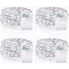 Vacoulery Stringa Luci Led, 2M 20 luci led a Batteria Catene luminose Ghirlanda Luminosa Rame filo Lucine Fata Luci Esterni Interni Decorative per Natale Matrimonio Festa letto Camera (4 Pezzi, Bianco Freddo)