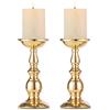 Nuptio Portacandele in colonna di ferro, candelabro di tavolo per decorazione matrimoni/feste/compleanno, oggetti di scena cena a lume di candela, decorazioni candelabro vintage a casa, Oro (Oro, 2 x 22cm H)