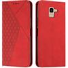 KOUYI Cover per Samsung Galaxy J6 2018, Custodia Portafoglio,Cover Libro,Pelle Flip/Folio Case con [Funzione di Supporto] [3-Scheda Slot] [Magnetica] Antiurto (Rosso)