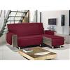 BIANCHERIAWEB Copridivano con Penisola Sofà Cover Trapuntato Antimacchia Double Face 240cm Bordeaux