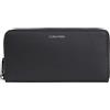 Calvin Klein Concise Long Zip Around K50K510589, Portafogli Uomo, Nero (CK Black), OS